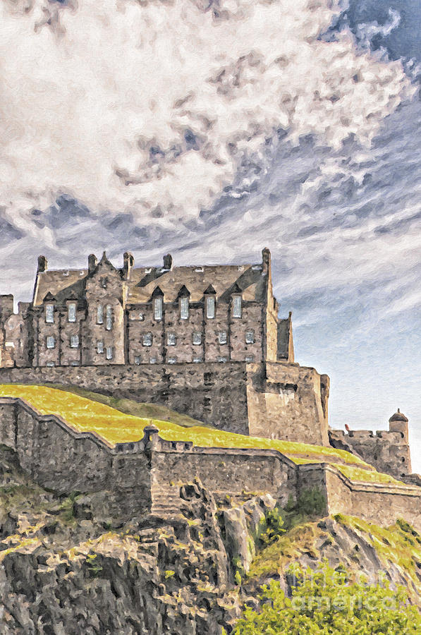 Abstract Painting - Edinburgh Castle Painting by Antony McAulay