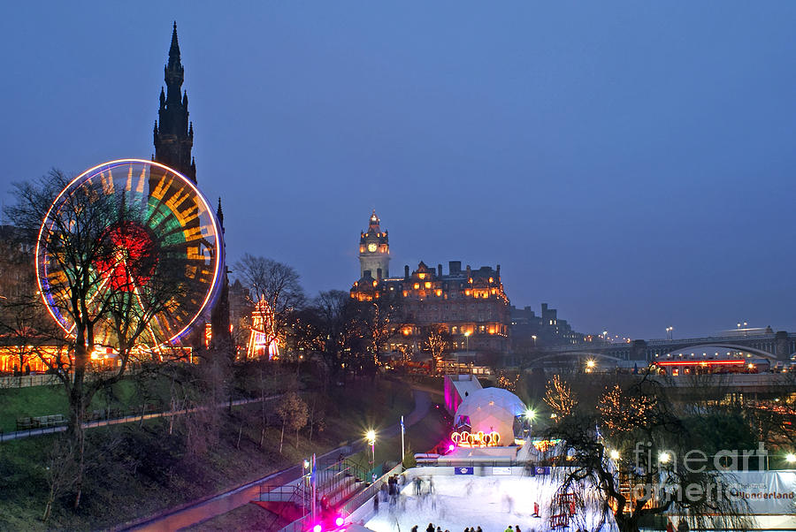 Edinburgh Christmas fair Photograph by David Birchall