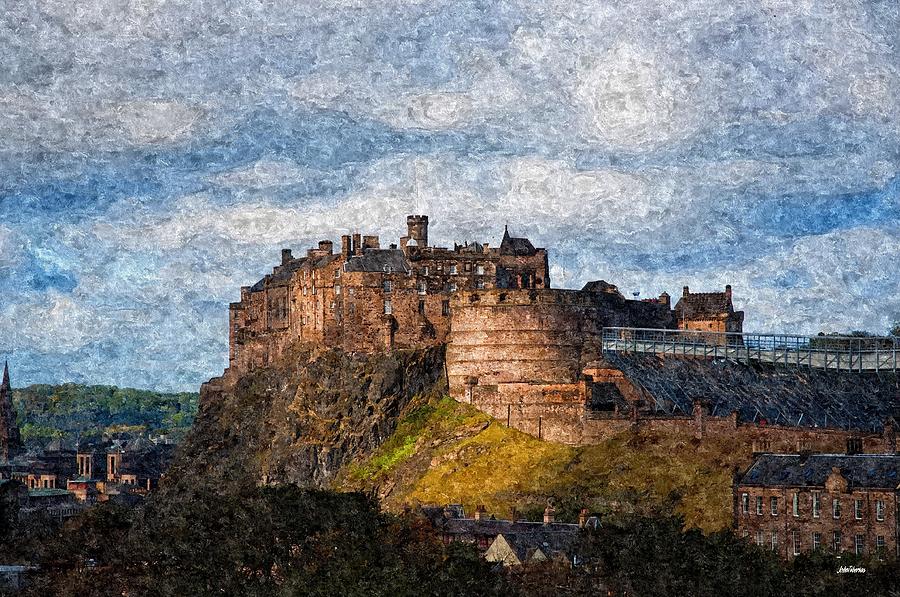 Castle Painting - Edinburgh by Janos Szijarto