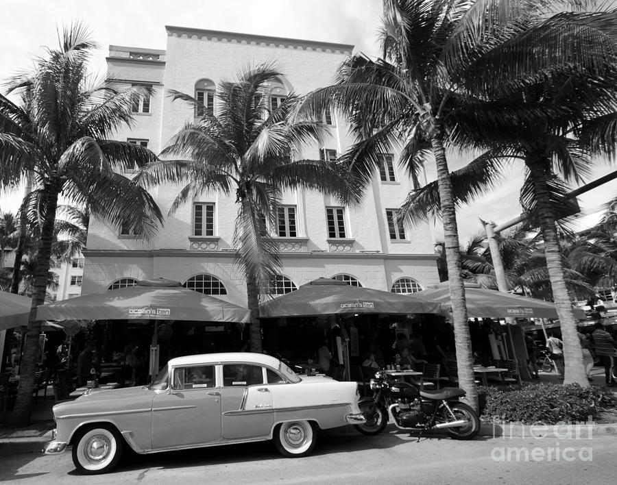Edison Hotel South Beach BW Photograph by Steven Spak