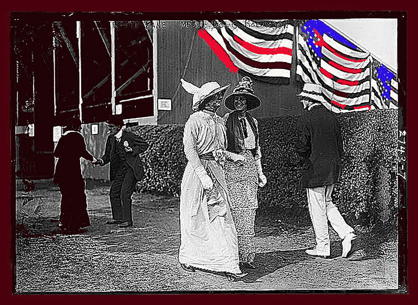 Edith Kane walking June 14 1915 Color added 2013 Photograph by David Lee Guss