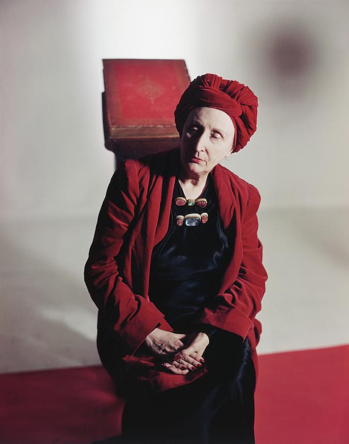 Edith Sitwell Wearing A Turban Photograph by Horst P. Horst