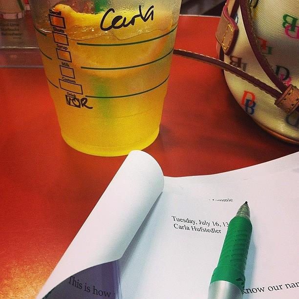 Summer Photograph - Editing At The Cafe. #starbucks #summer by Carla Hufstedler