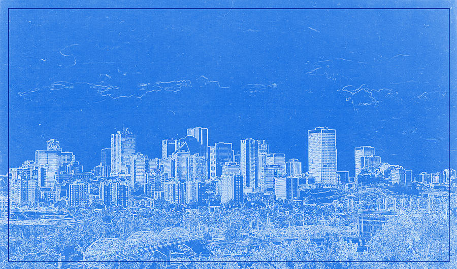 Edmonton Canada Blueprint Painting