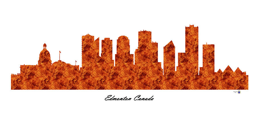 Edmonton Canada Raging Fire Skyline Digital Art by Gregory Murray