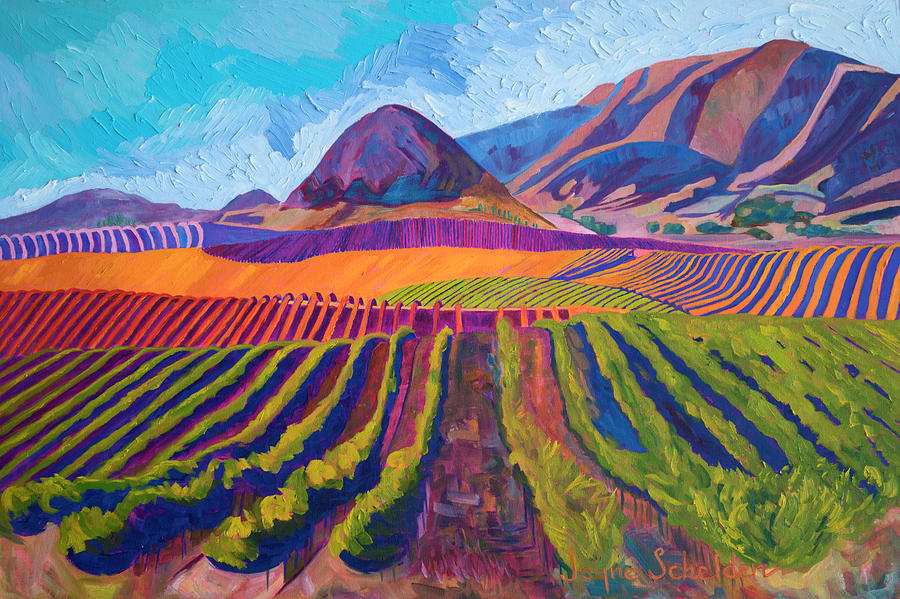 Edna Valley Painting - Ednas Morro Islay Hill by Jayne Schelden