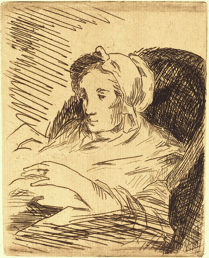 Edouard French 18321883, The Convalescent La Drawing by Litz