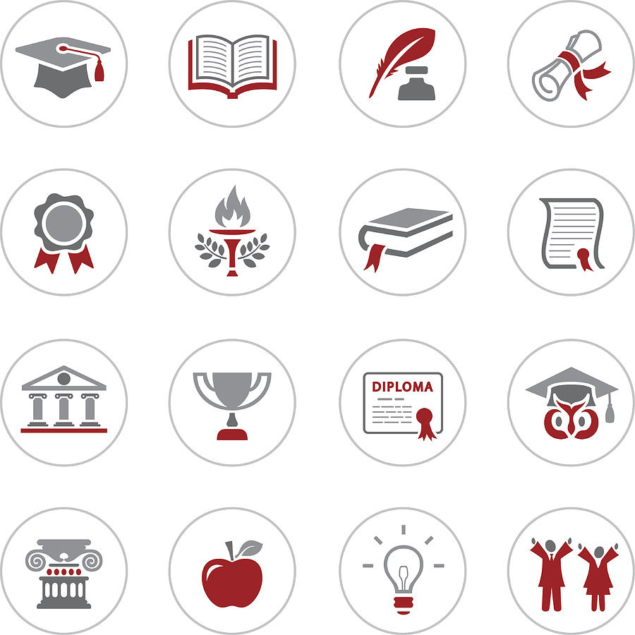 Education and Graduation Icons Drawing by AlonzoDesign