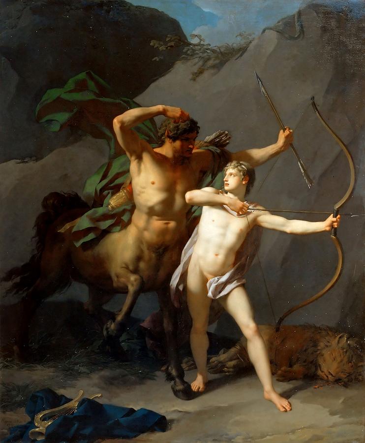 Louvre Painting - Education of Achilles by Jean Baptiste Regnault