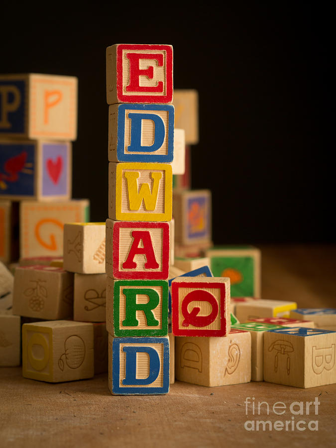 Alphabet Photograph - EDWARD - Alphabet Blocks by Edward Fielding