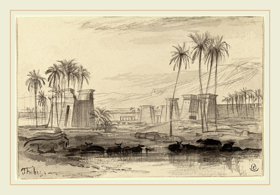 Edward Lear, Thebes, British, 1812-1888, 1884-1885 Drawing by Litz ...