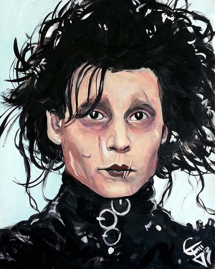 Johnny Depp Painting - Edward Scissorhands by Tom Carlton