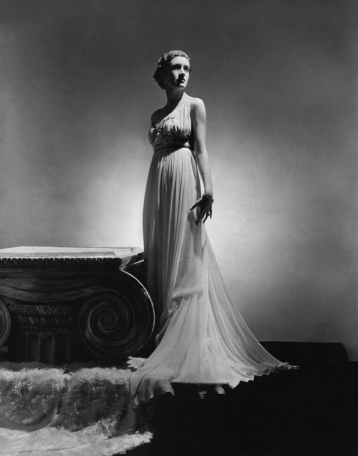 Edwina Derlanger Wearing An Alix Dress Photograph by Horst P. Horst