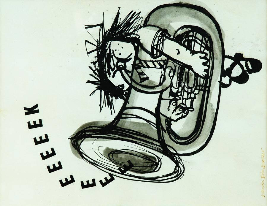 Music Photograph - Eeeeeeek! Ink On Paper by Brenda Brin Booker