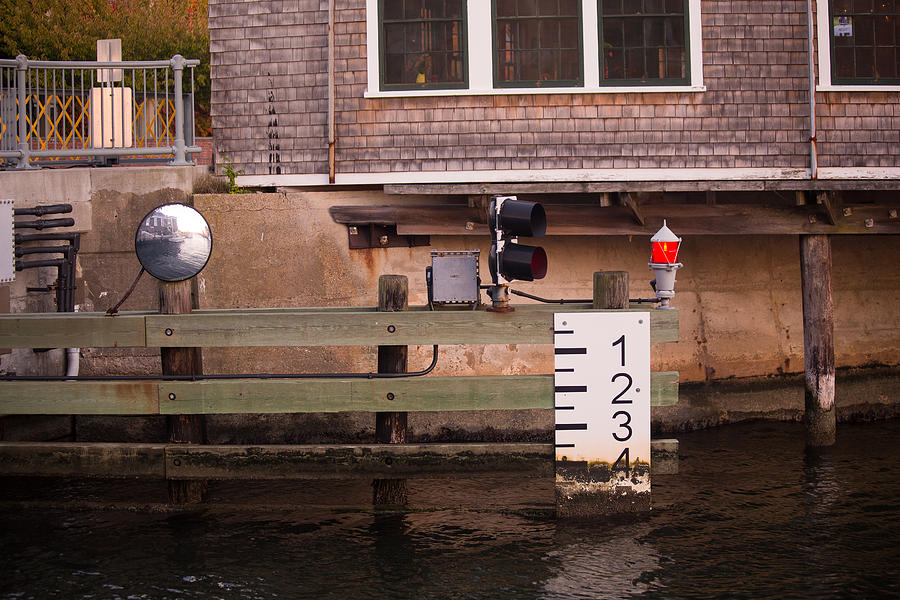 Vacation Photograph - Eel Pond Channel Gauge by Allan Morrison