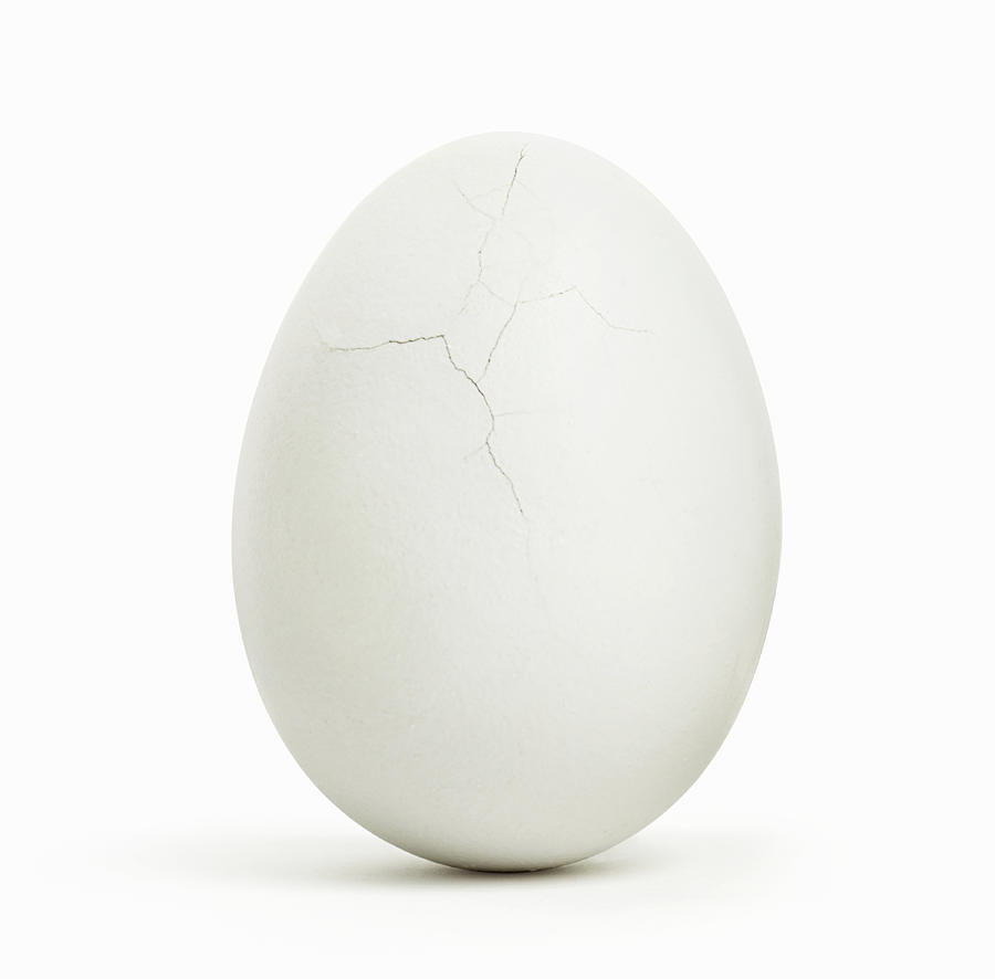 Egg, cracks on surface, close up Photograph by Lauren Nicole