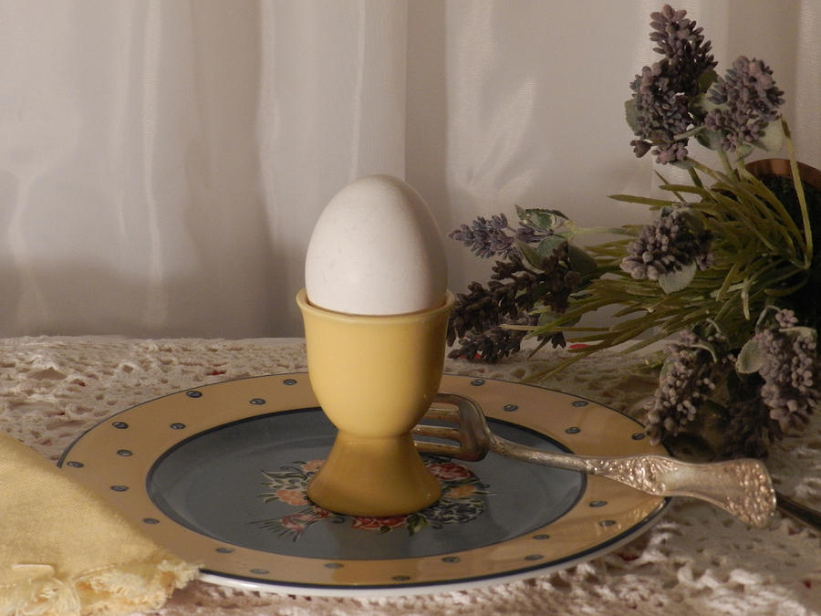 Egg Cup And Lavender Photograph