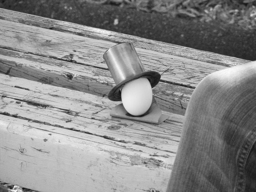 Egg Photograph - Egg in a Tophat by Jon Lacelle