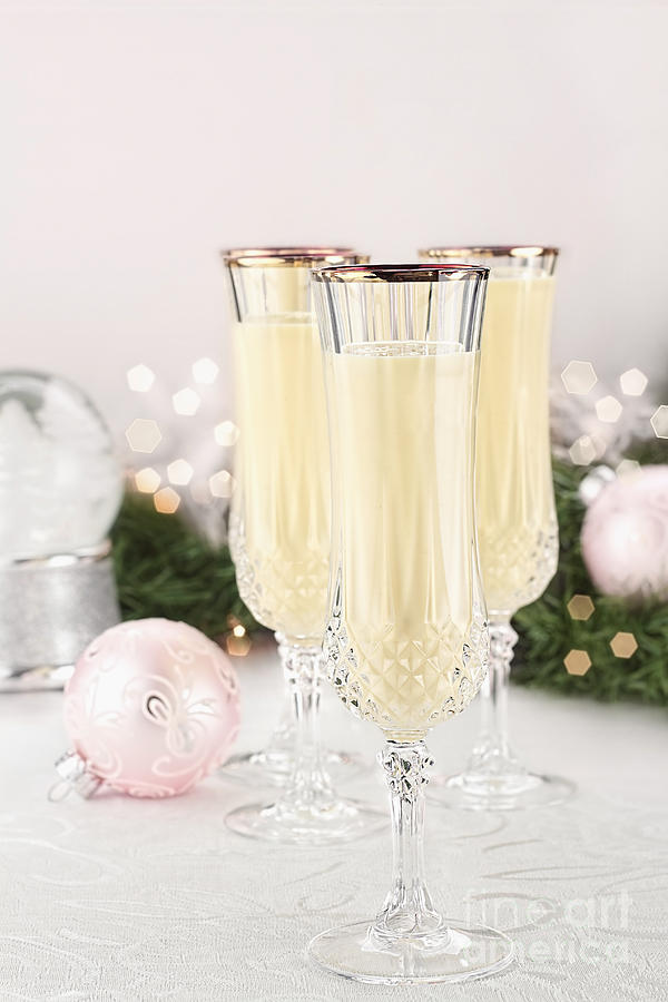 Eggnog in Fluted Crystal Glasses Photograph by Stephanie Frey