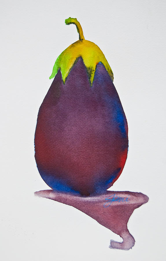 Eggplant Study Painting by Jani Freimann