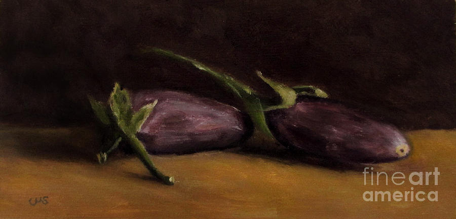 Eggplants from the Balcony Painting by Ulrike Miesen-Schuermann