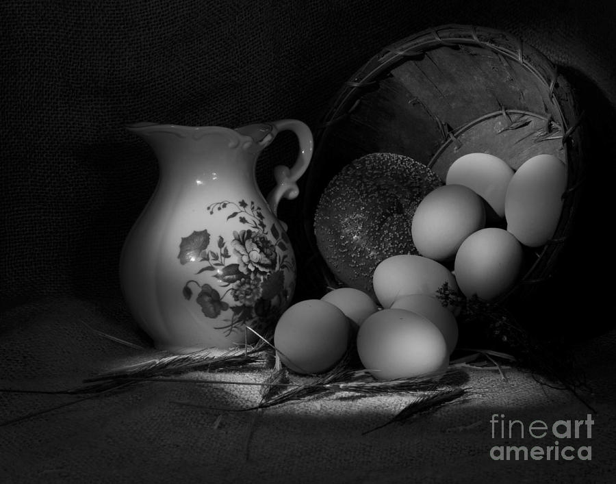 Eggs Bread and Pitcher Photograph by Cecil Fuselier