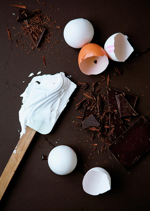 Eggs For Meringue And Chocolate Photograph by Line Klein