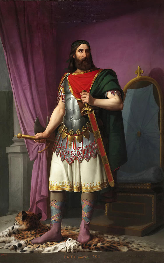 Egica king of the Visigoths Painting by Antonio Maria Esquivel