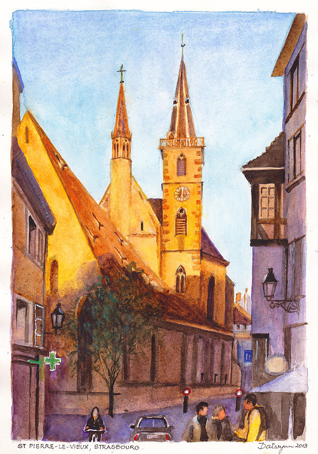 Eglise St Pierre le Vieux Strasbourg Painting by Dai Wynn