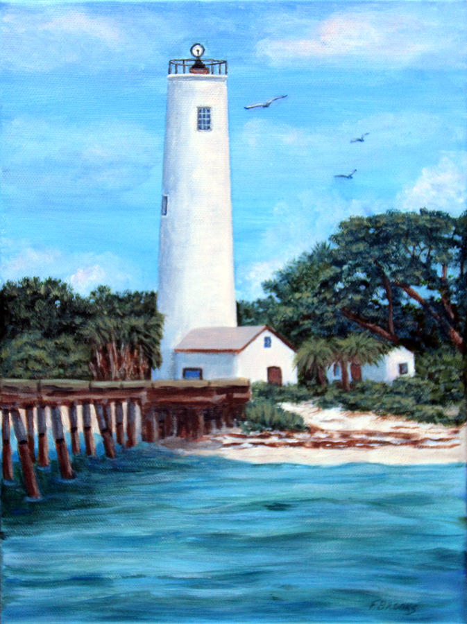 Egmont Key Lighthouse Painting by Fran Brooks - Fine Art America