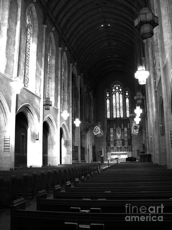 Egner Memorial Chapel - Black and White - Muhlenberg College Photograph by Jacqueline M Lewis