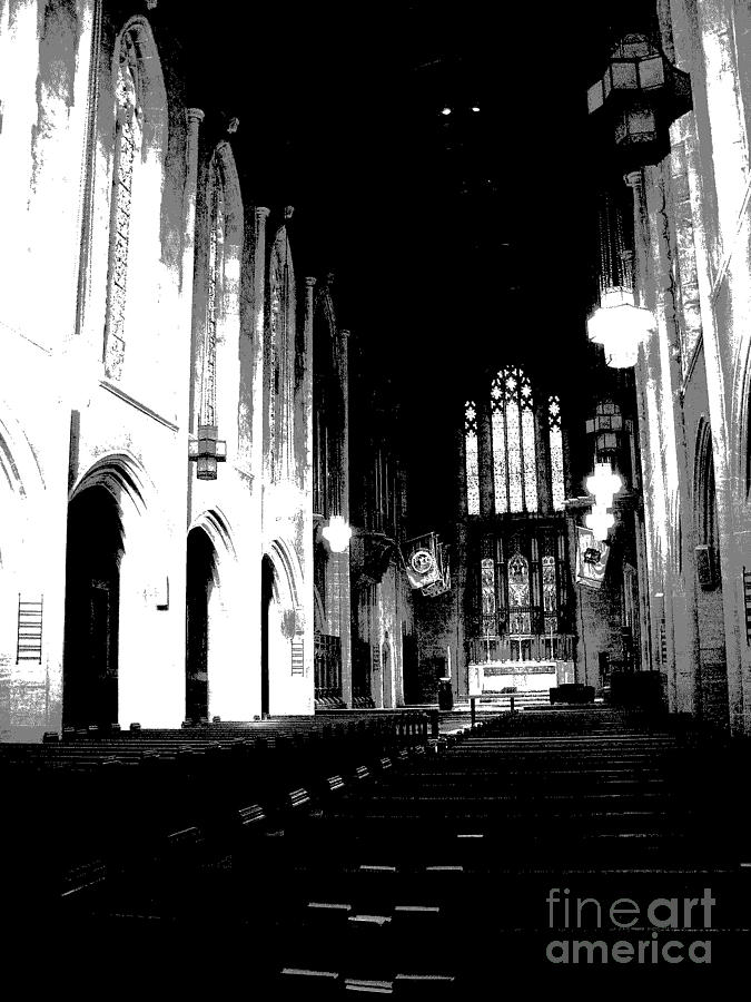 Black And White Photograph - Egner Memorial Chapel Muhlenberg College by Jacqueline M Lewis