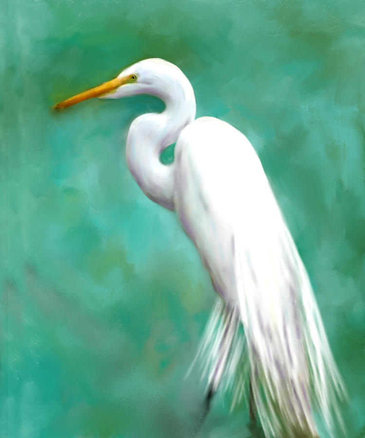 The Graceful White Painting by Colleen Taylor