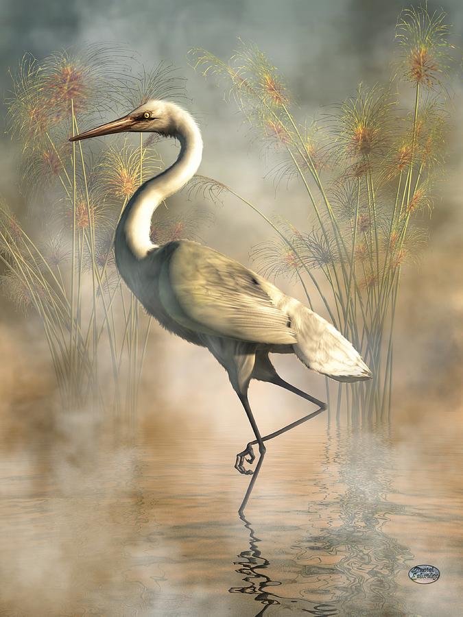 Egret Digital Art - Egret by Daniel Eskridge