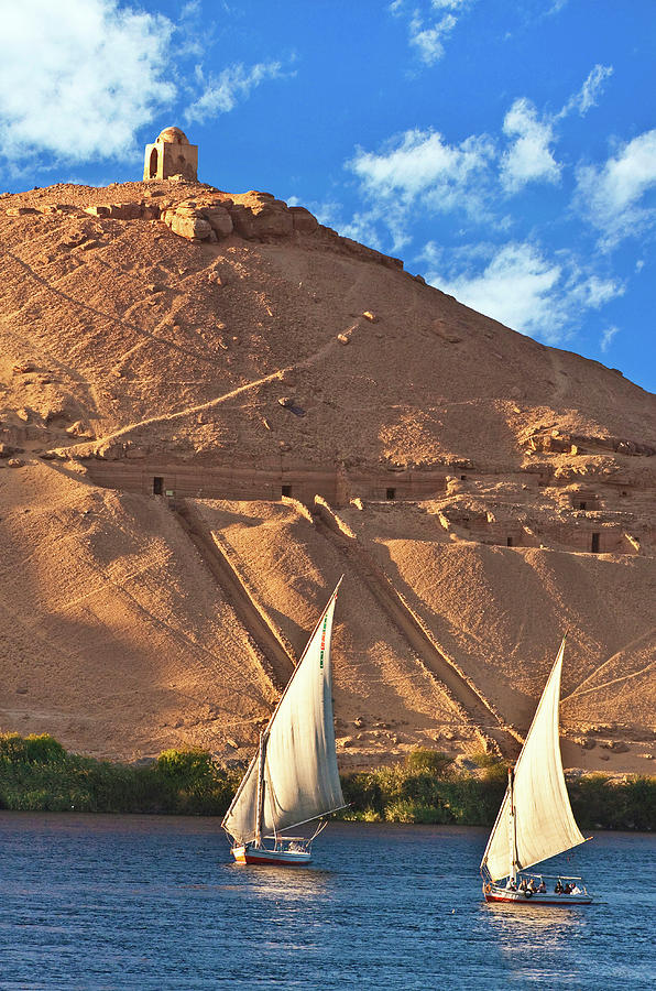 Egypt, Aswan, Nile River, Felucca Photograph by Miva Stock