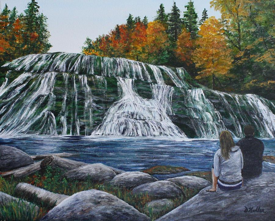 Egypt Falls in the Fall Painting by Donna Muller