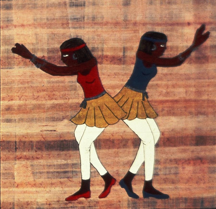 Egyptian Dancers Painting by Karen Buford