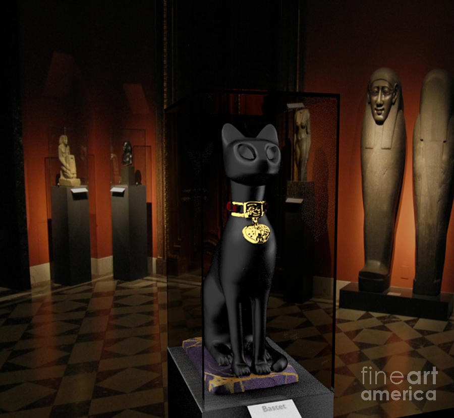 Cat Digital Art - Egyptian Exhibition by Julio Haro