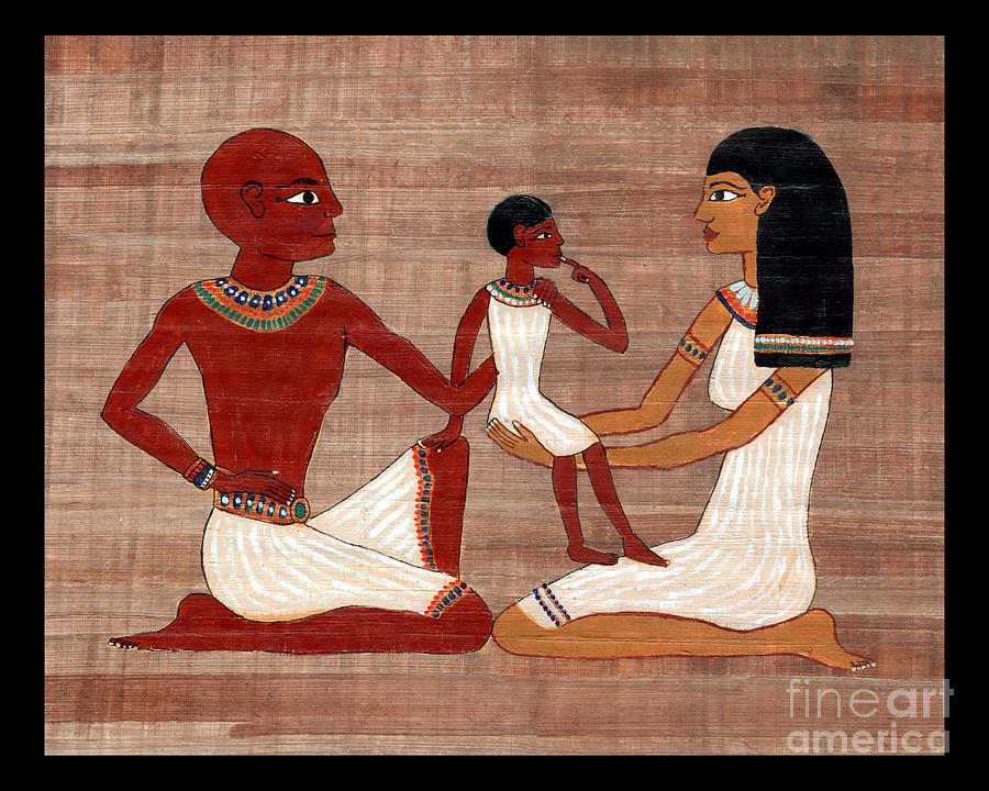 Egyptian Family Print Painting by Pet Serrano