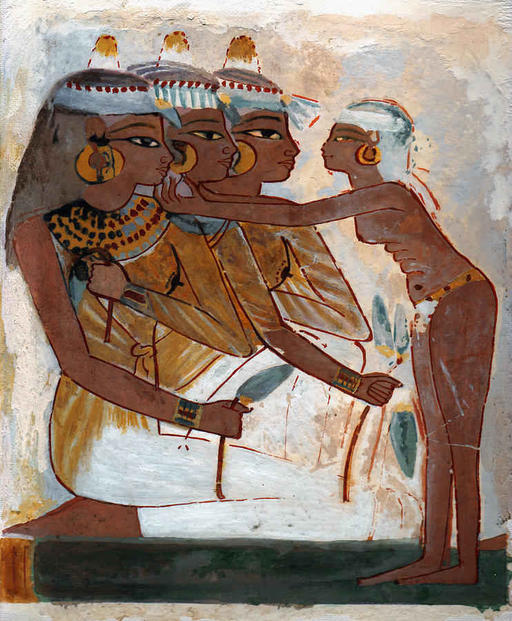 Ancient Egyptian Painting - Egyptian Girl Servant by Ben  Morales-Correa
