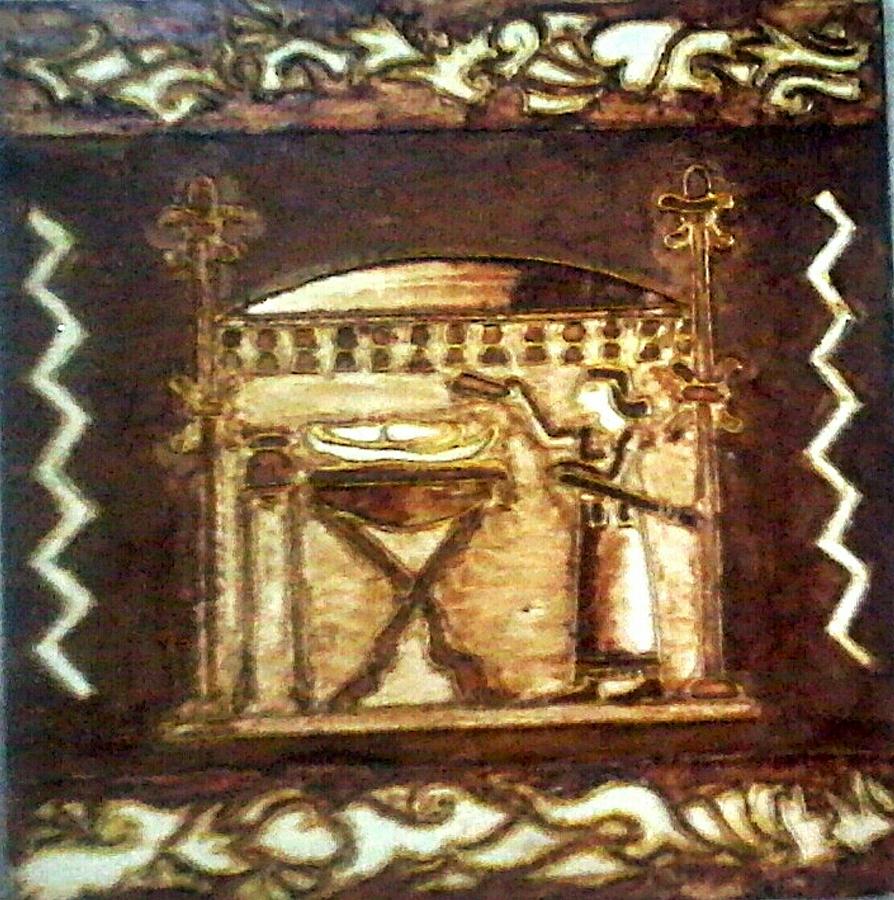 Coffee Painting - Egyptian painting by Surbhi Oberoi