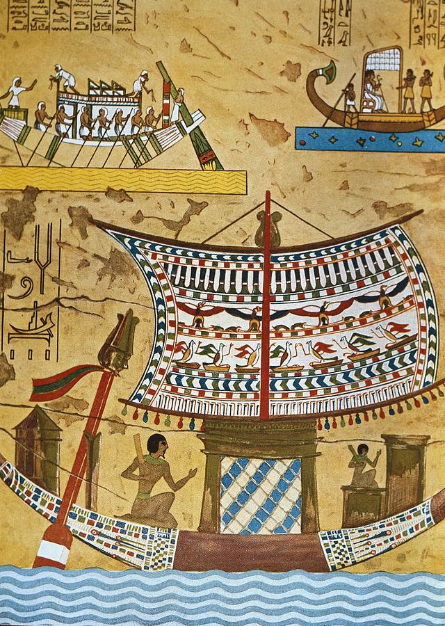Egyptian Ship On The Nile. Egyptian Photograph by Everett