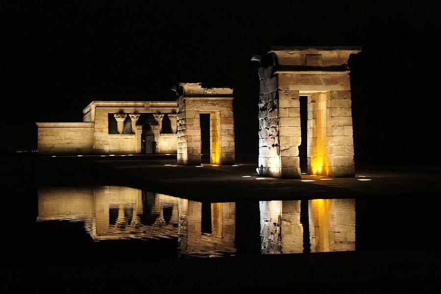 Egyptian Temple at Night Photograph by Jenny Hudson
