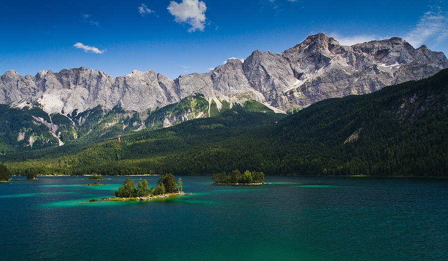 Eibsee under the mighty Zugspitze Photograph by Sheri Vitullo - Fine ...