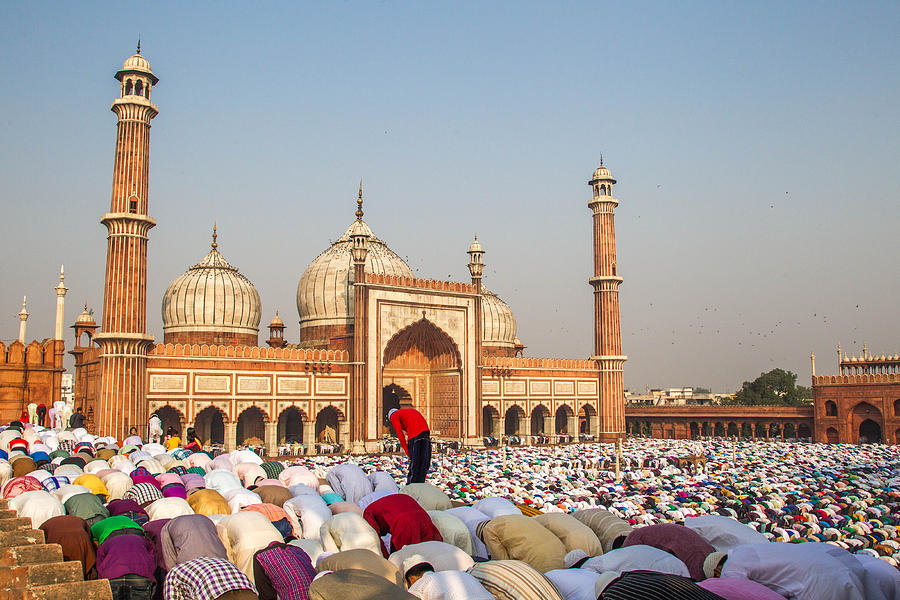 Eid Prayer at Jama Masjid, Old Delhi, India. Photograph by Sabirmallick