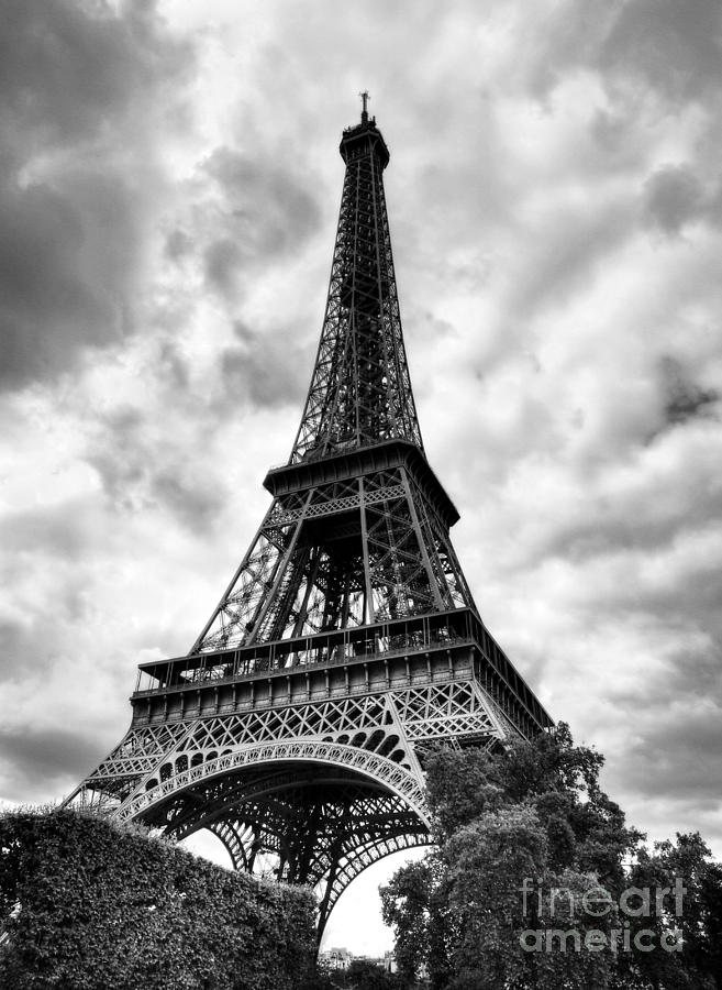 Eiffel Tower Paris BW Photograph by Mel Steinhauer