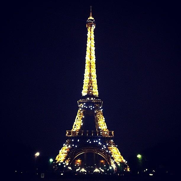 Paris Photograph - #eiffel By Night. #paris #igersparis by Paolo Margari