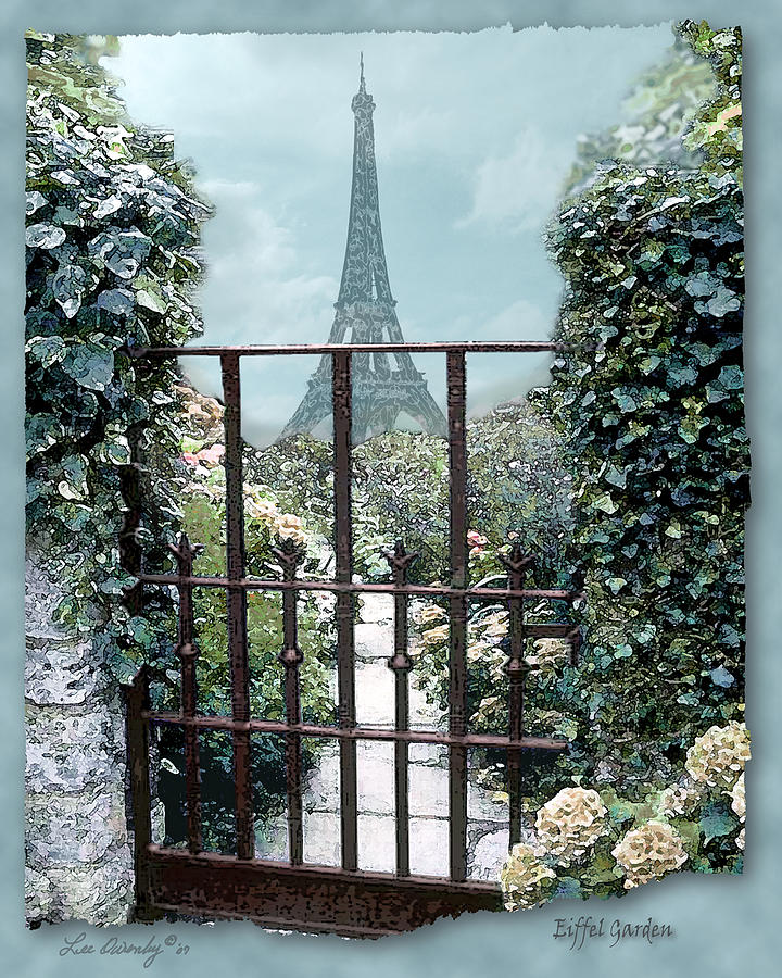 Eiffel Tower Photograph - Eiffel Garden in Blue by Lee Owenby