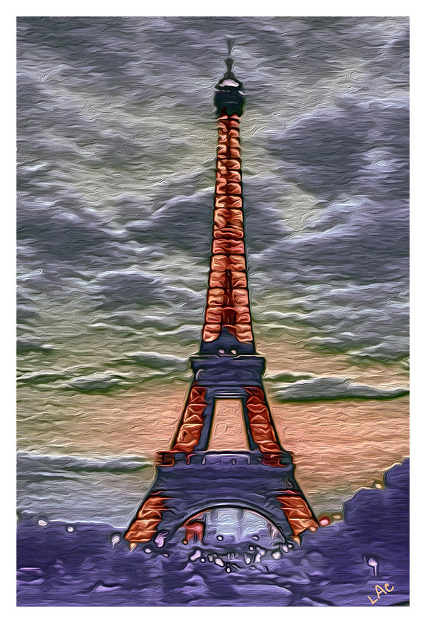 Eiffel Lights Painting by Doggy Lips