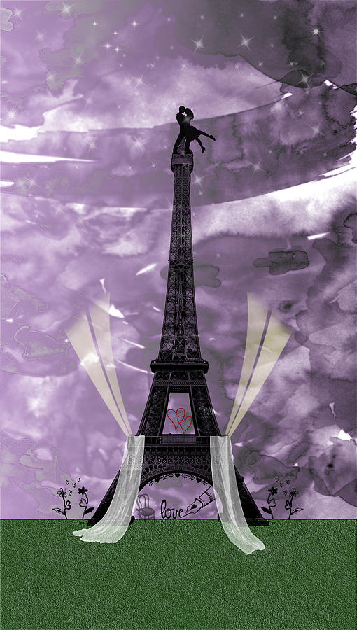 Eiffel Tower - Paris - Love Digital Art by Becca Buecher
